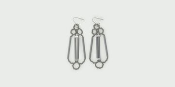 Glass Beaded Earrings Acropolis,Gray, small image number 0