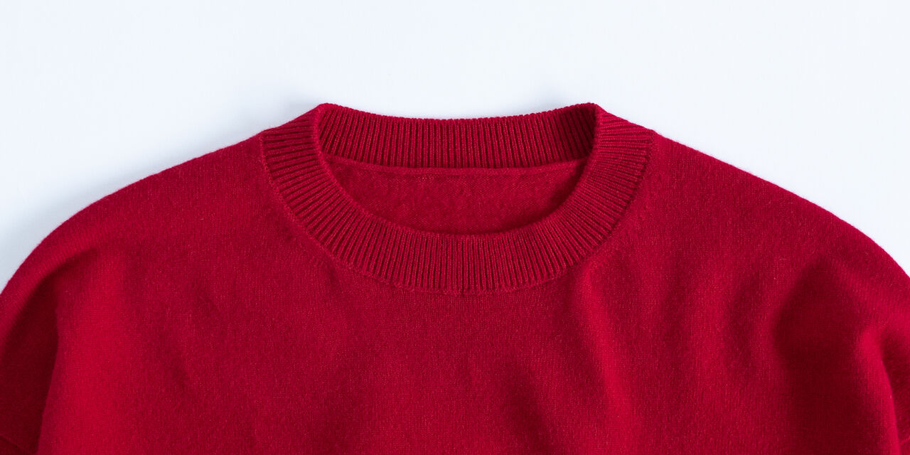 Wool Crewneck Sweater,Red, large image number 3