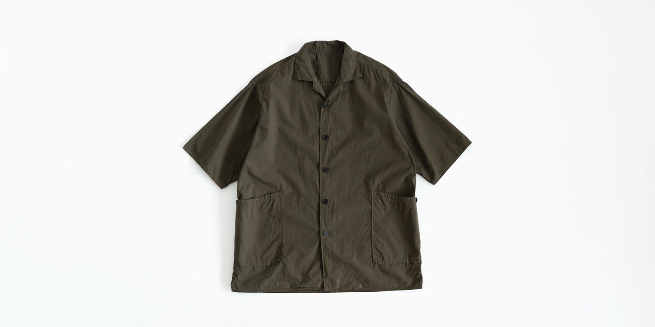 사이드 포켓 셔츠 (염축가공) 카키 L,Khaki, large image number 0