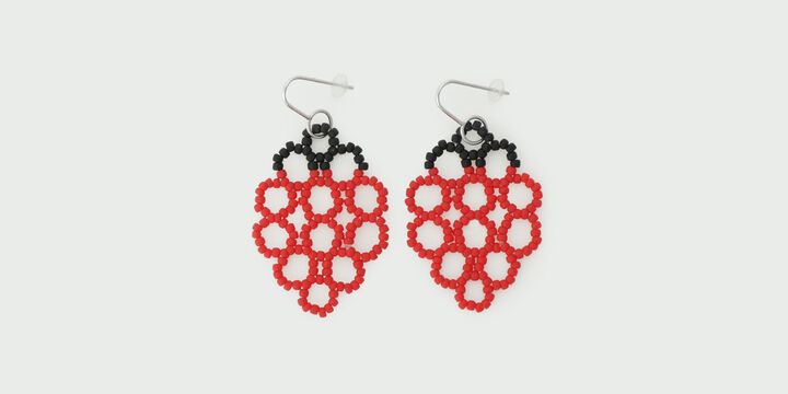 Glass Beaded Earrings Lotus