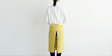 Multi-purpose Linen Apron with Pockets,Yellow, small image number 2