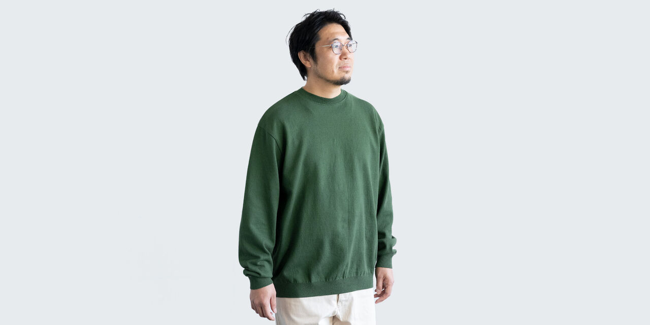 Cotton Sweater,Green, large image number 1