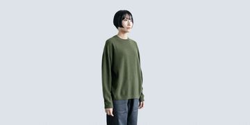 CREW NECK WOOL SWEATER 다크 그린 S,다크 그린, small image number 1