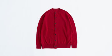 Wool Crewneck Cardigan,Red, small image number 0