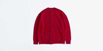 CREW NECK CARDIGAN 레드 M,Red, small image number 0