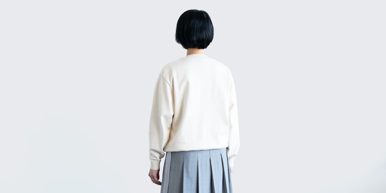 COTTON SWEATER 아이보리 M,Ivory, large image number 2
