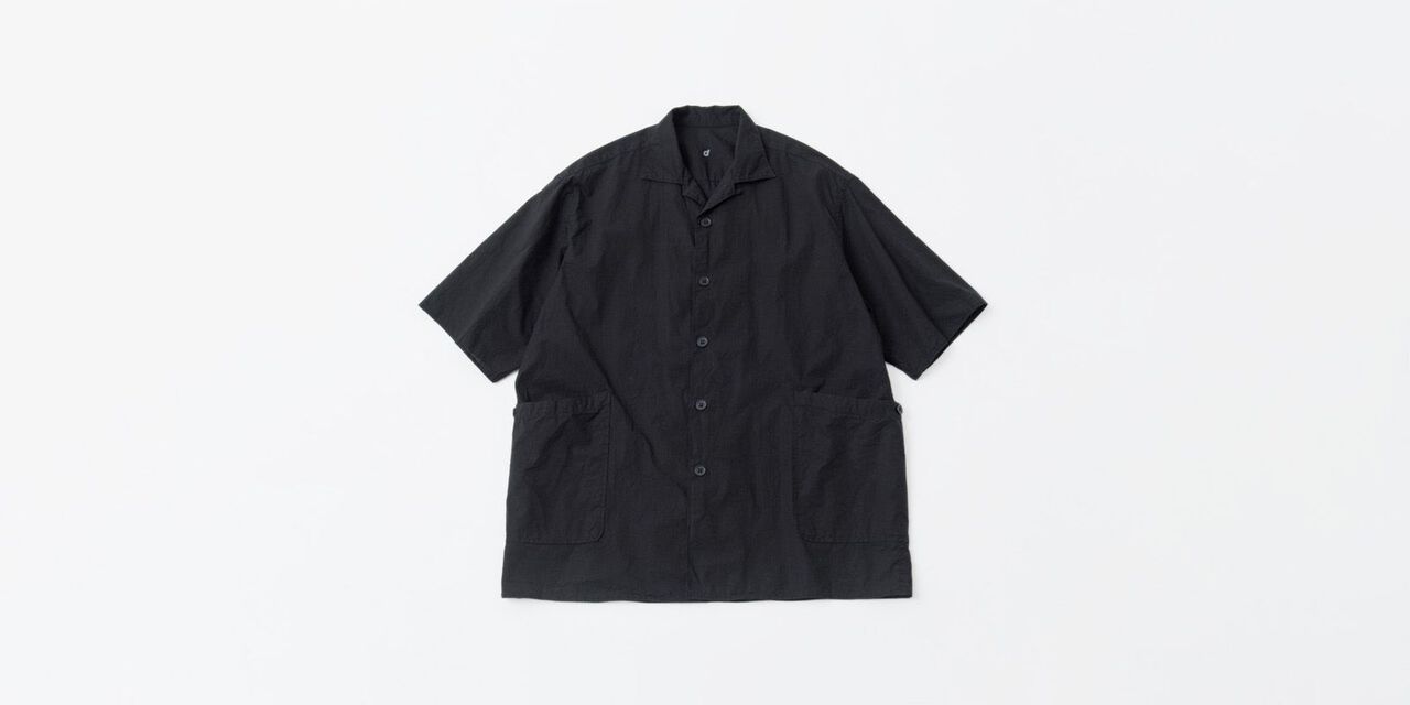 사이드 포켓 셔츠 (염축가공) 블랙 M,Black, large image number 0