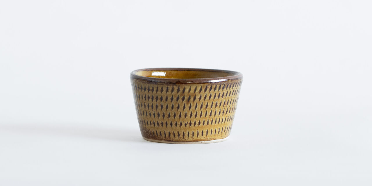 Tetsuzo Ota Pottery Soba Choko Cup Yellow,, large image number 0