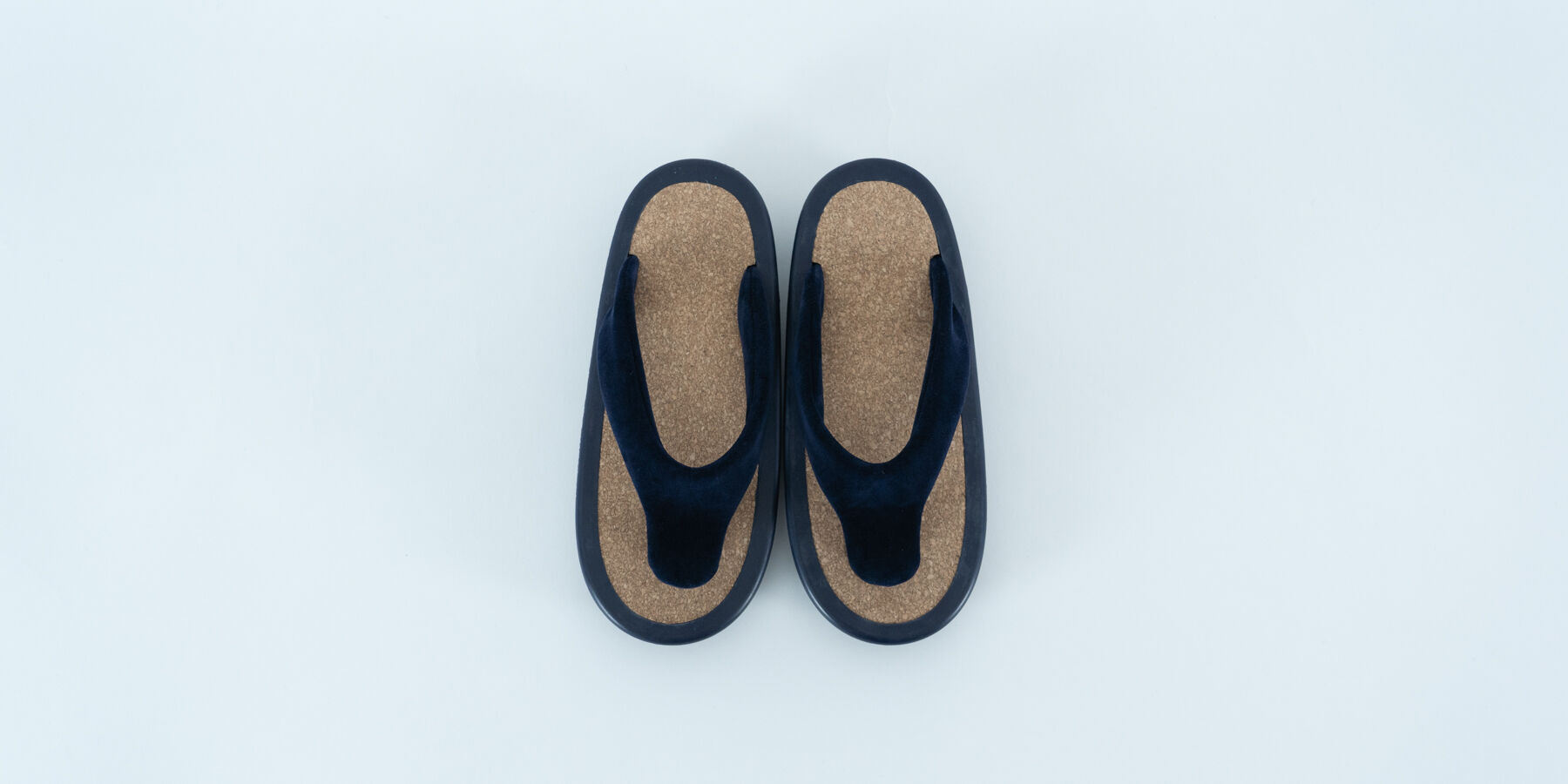 JOJO Sandals Navy strap Cork Insole