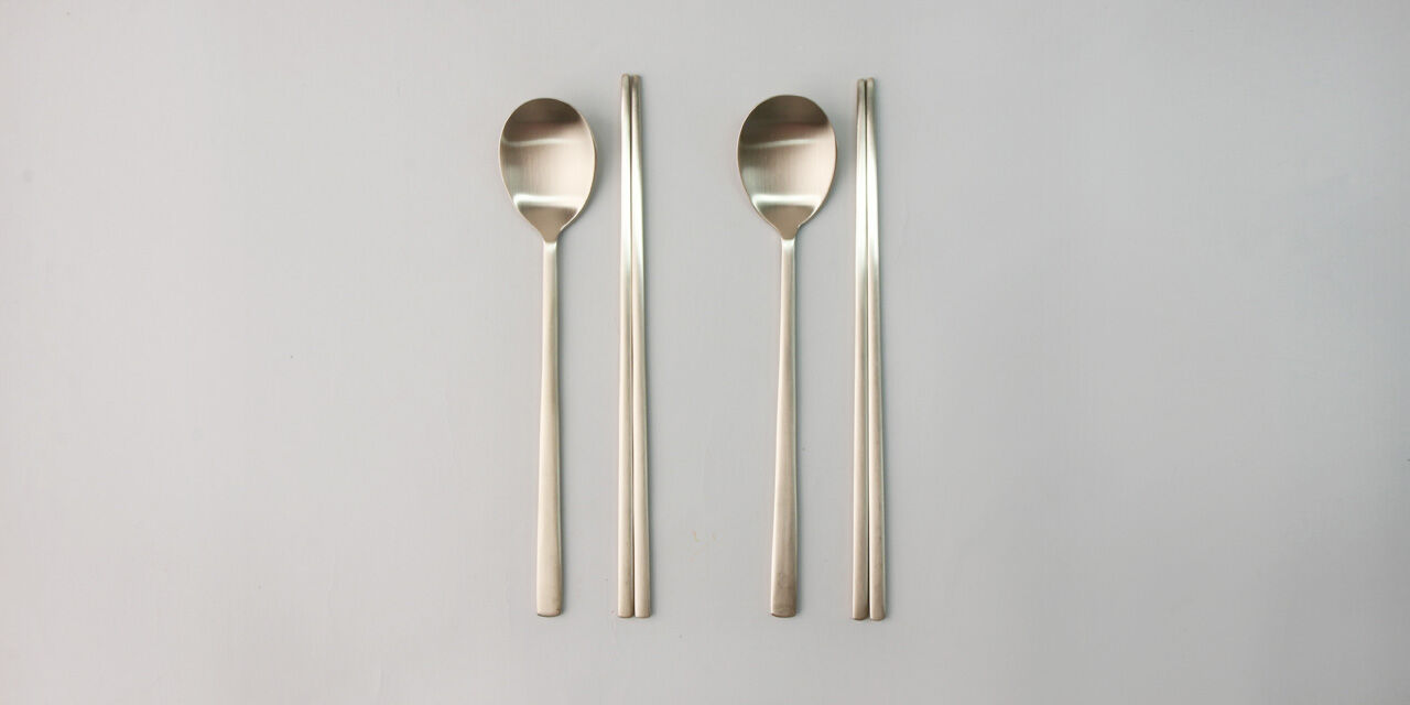 Brasswear Spoon/Chopsticks set for two people,, large image number 0
