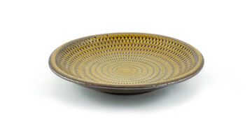 Tetsuzo Ota Pottery Ceramic Plate 7 Inch Yellow,, small image number 1