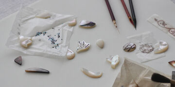 Maki-e Lacquer Art Earrings "SHIU RADEN" Chain,, small image number 4