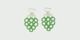 Glass Beaded Earrings Lotus,Green, swatch