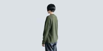 CREW NECK WOOL SWEATER 다크 그린 S,다크 그린, small image number 2