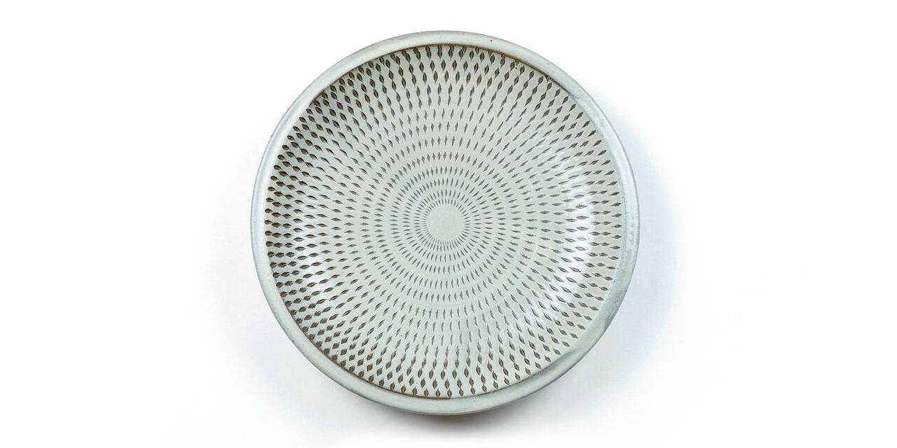 Tetsuzo Ota Pottery Ceramic Plate 8 Inch White,, large image number 0