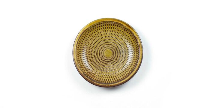 Tetsuzo Ota Pottery Ceramic Plate 6 Inch Yellow