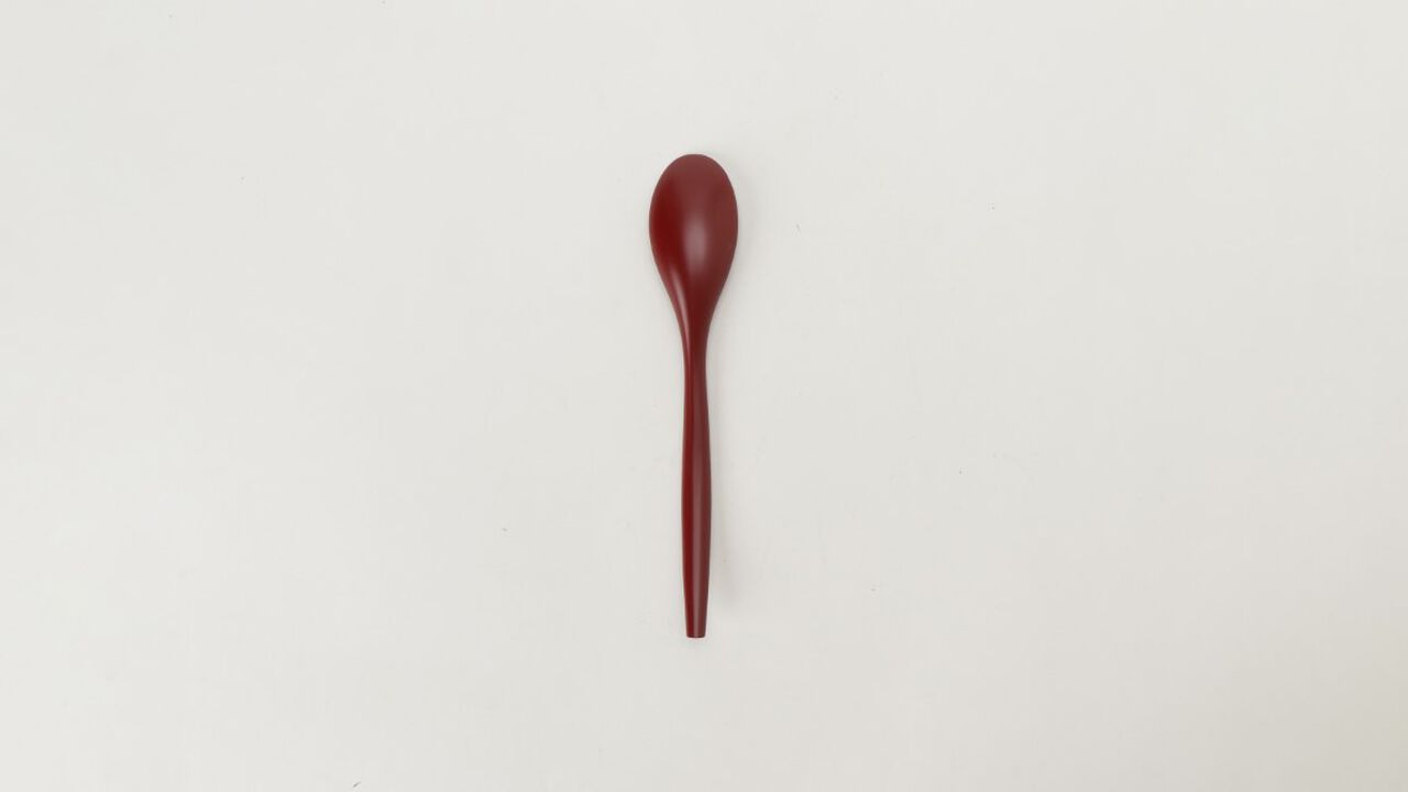 Urushi Spoon Vermillion Red,Red, large image number 1