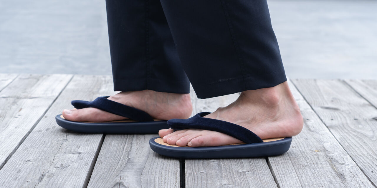 OJOJO 01 / Navy Strap / Cork Insole,Navy, large image number 6