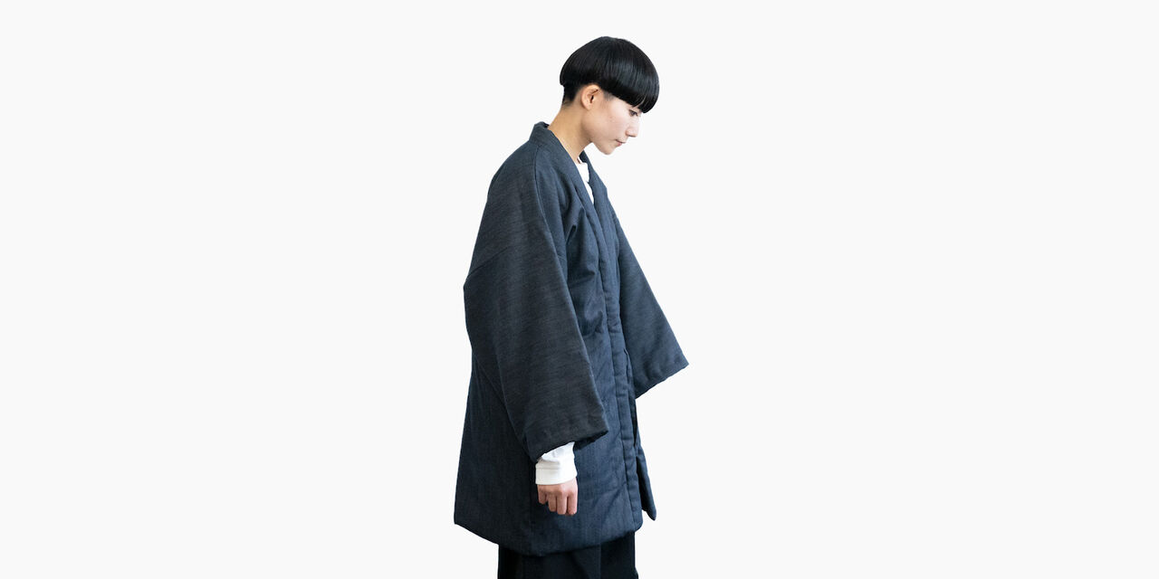 HANTEN, Japanese style short coat Soft denim,Soft Denim, large image number 6
