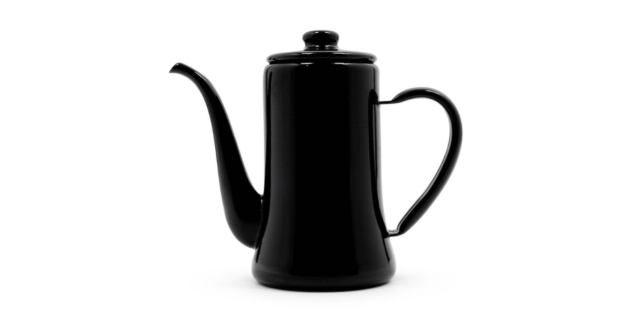 TSUKI USAGI JIRUSHI Enamel Coffee Kettle,Black, large image number 0