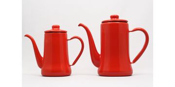 TSUKI USAGI JIRUSHI Enamel Coffee Kettle,Red, small image number 5