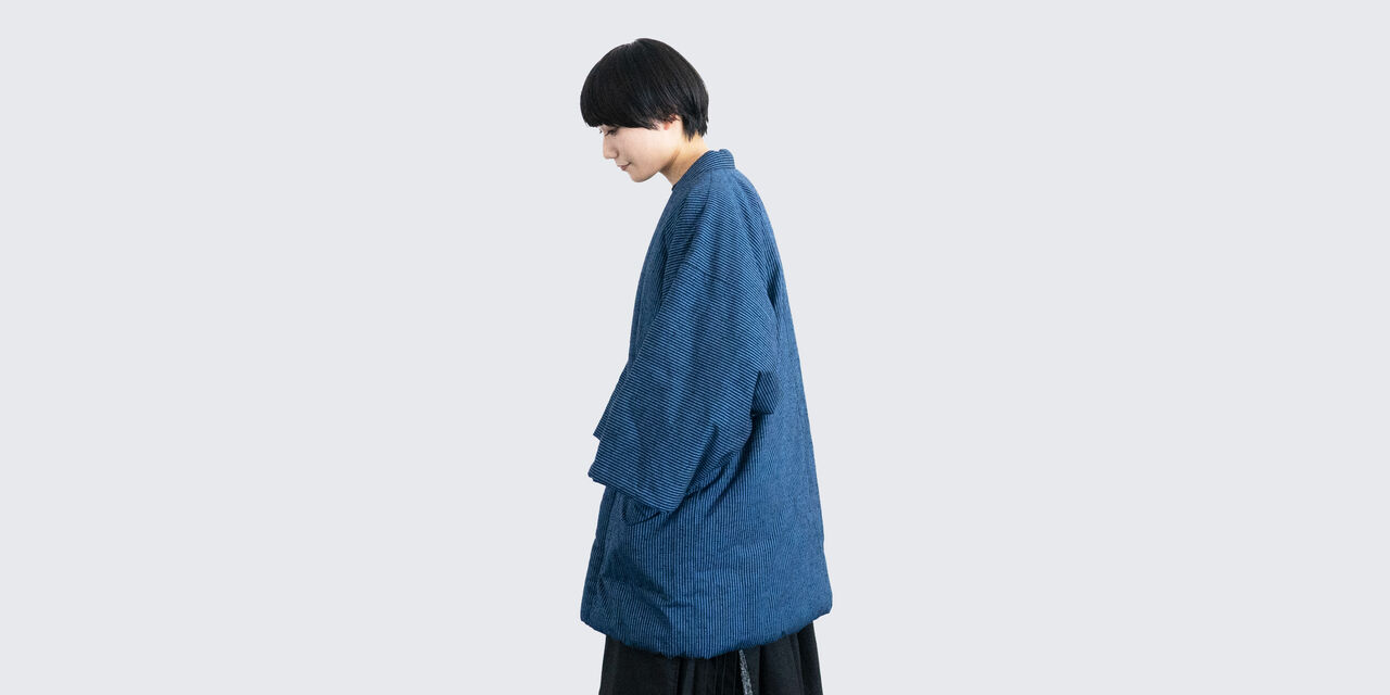 HANTEN, Japanese style short coat Traditional stripe,Traditional Stripe, large image number 7