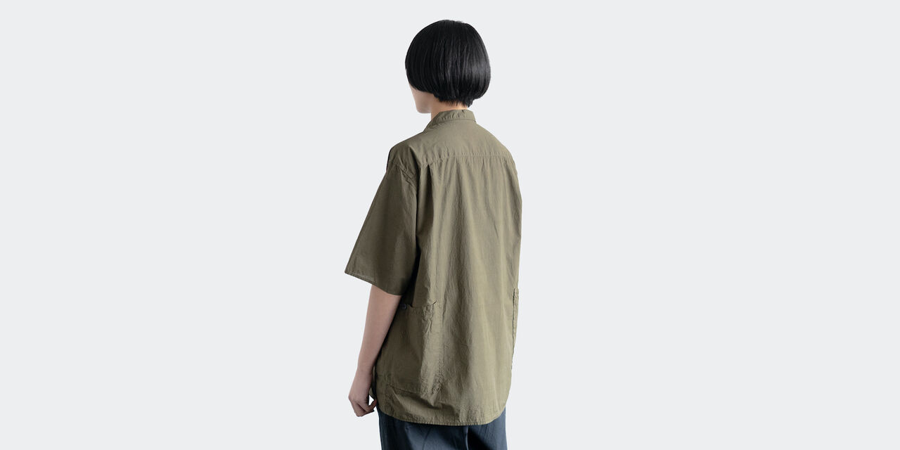 사이드 포켓 셔츠 (염축가공) 카키 L,Khaki, large image number 3