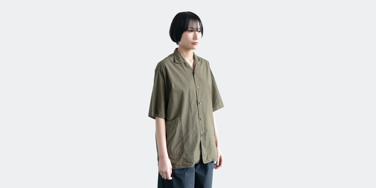 사이드 포켓 셔츠 (염축가공) 카키 L,Khaki, large image number 1