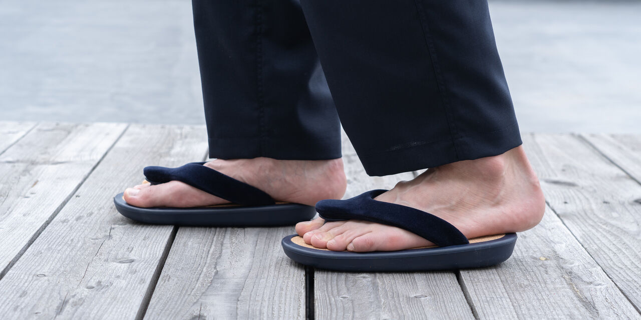 OJOJO 01 / Navy Strap / Cork Insole,Navy, large image number 7