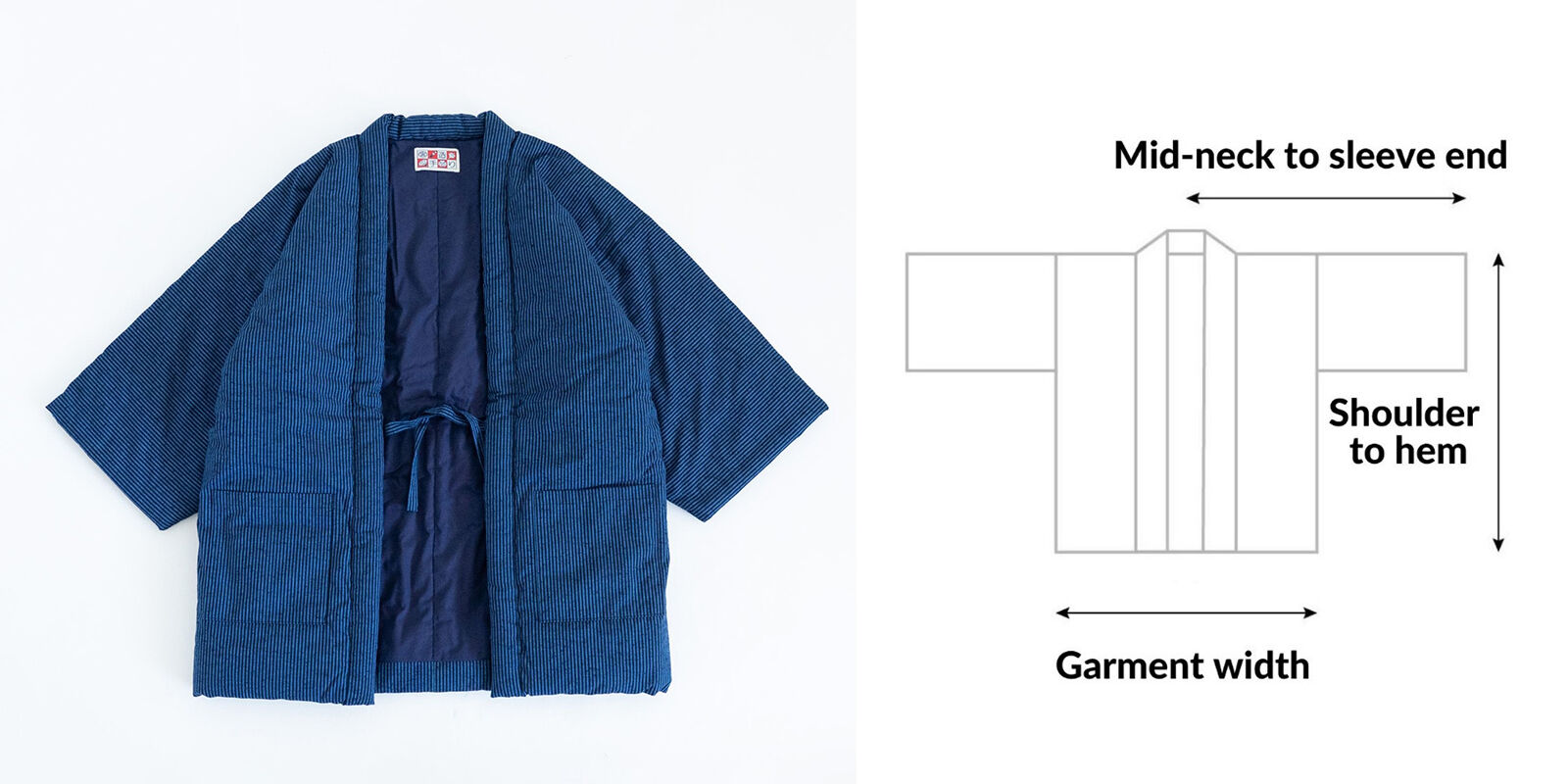 HANTEN Japanese style short coat Soft denim