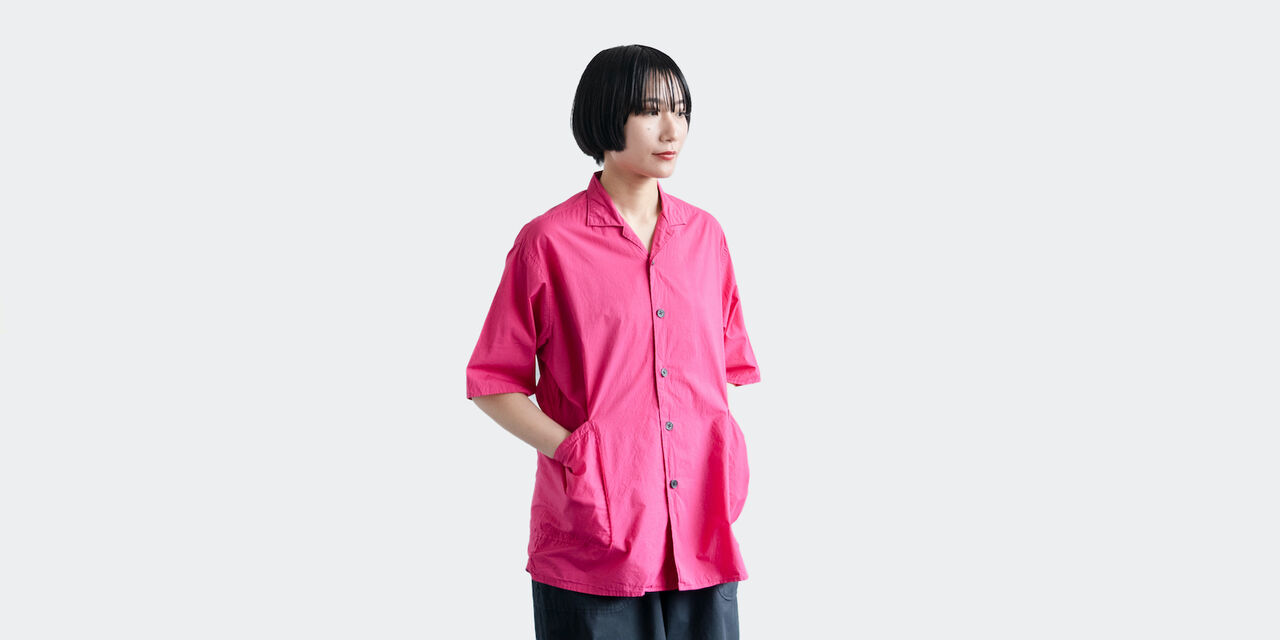 사이드 포켓 셔츠 (염축가공) 핑크 XL,Pink, large image number 2