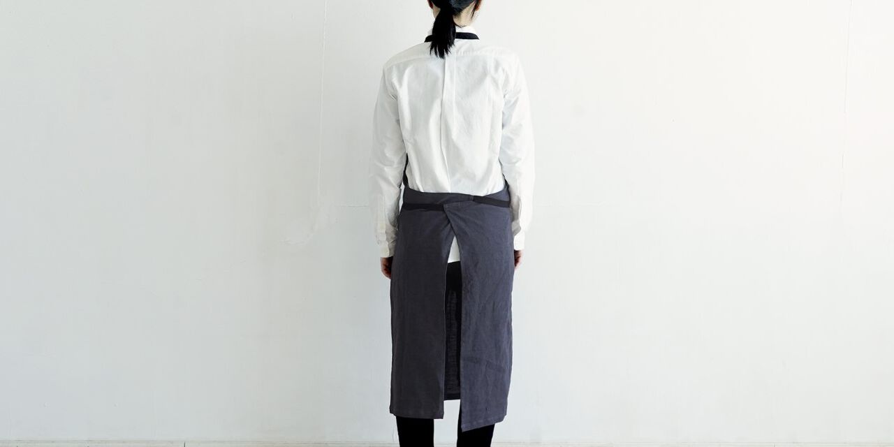 Multi-purpose Linen Apron with Pockets,Chacol gray, large image number 2