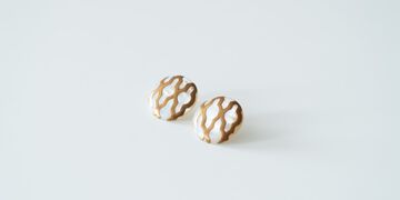Maki-e Lacquer Art Earrings "Morrocan" Round,, small image number 1
