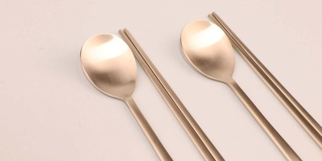Brasswear Spoon/Chopsticks set for two people,, large image number 2