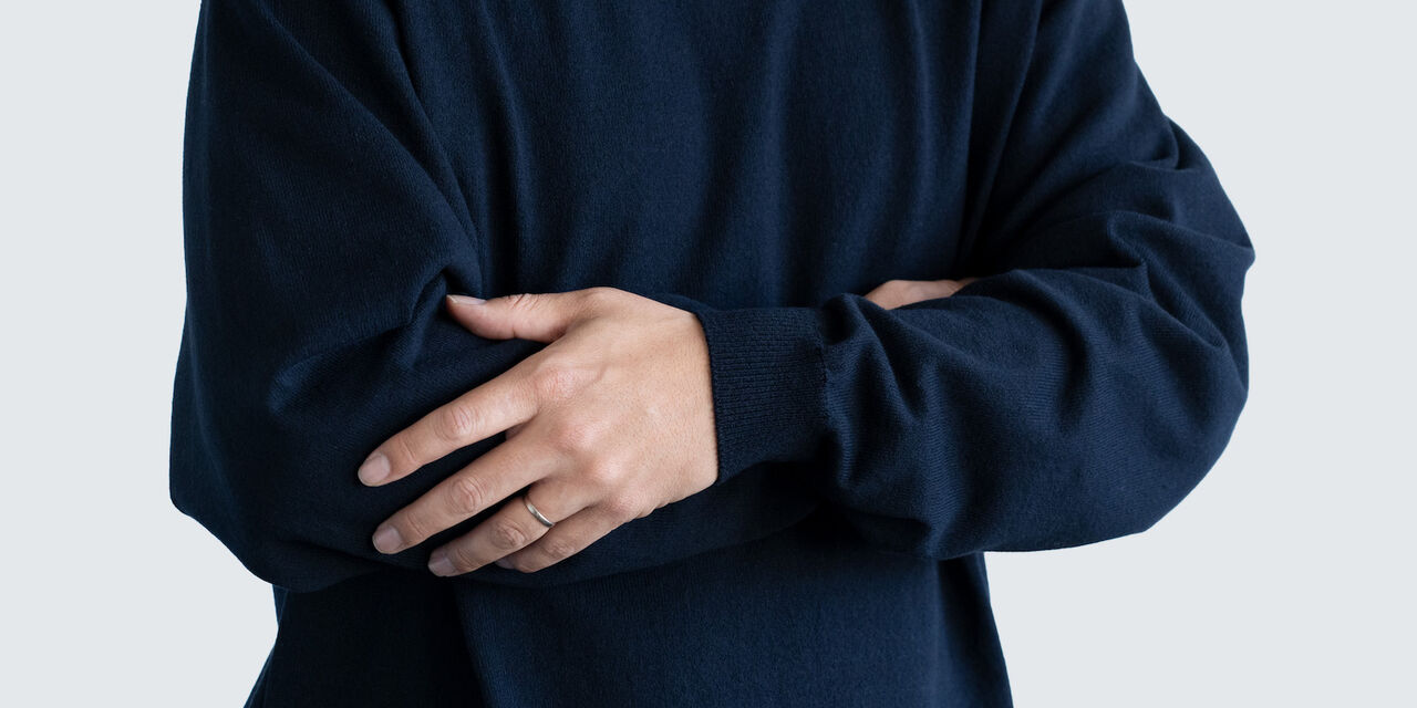 Cotton Sweater,Dark navy, large image number 4