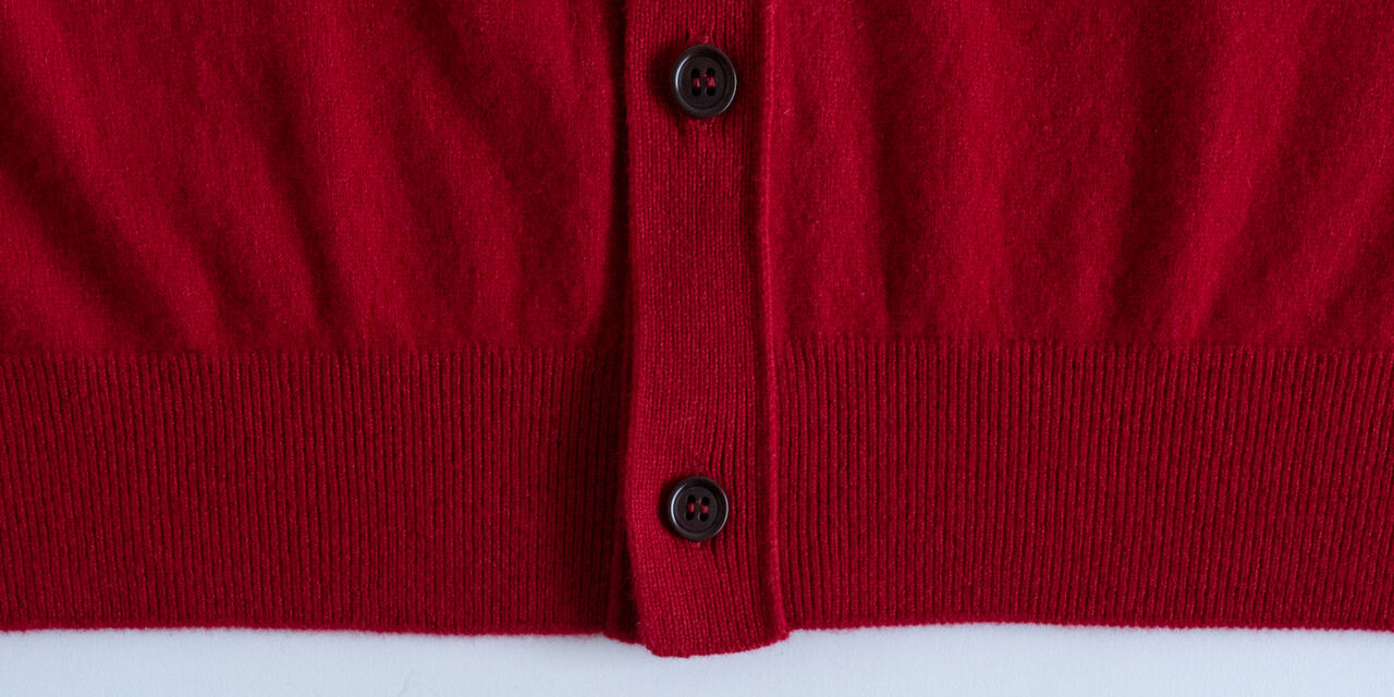 Wool Crewneck Cardigan,Red, large image number 6