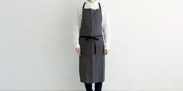 d Multi-purpose Linen Apron with Pockets,Chacol gray, small image number 1