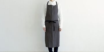 Multi-purpose Linen Apron with Pockets,Chacol gray, small image number 1