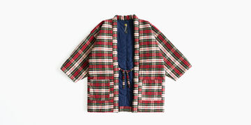HANTEN, Japanese style short coat Red checked,Red Checked, small image number 1