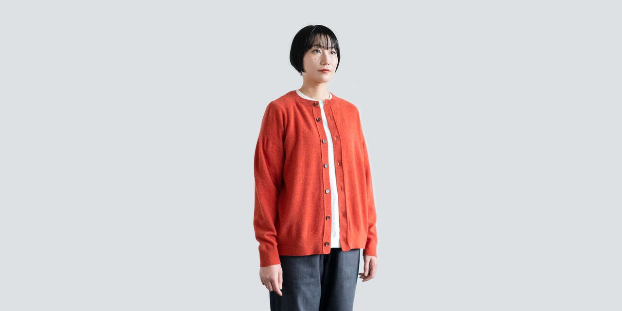 CREW NECK CARDIGAN 버밀리온 M,버밀리온, large image number 1