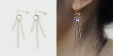 Glass Pierced Earrings "Kanade",, small image number 0