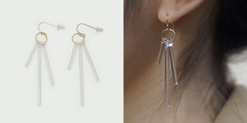 Glass Pierced Earrings "Kanade",, small image number 0