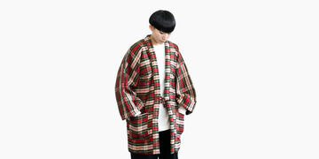 HANTEN, Japanese style short coat Red checked,Red Checked, small image number 5