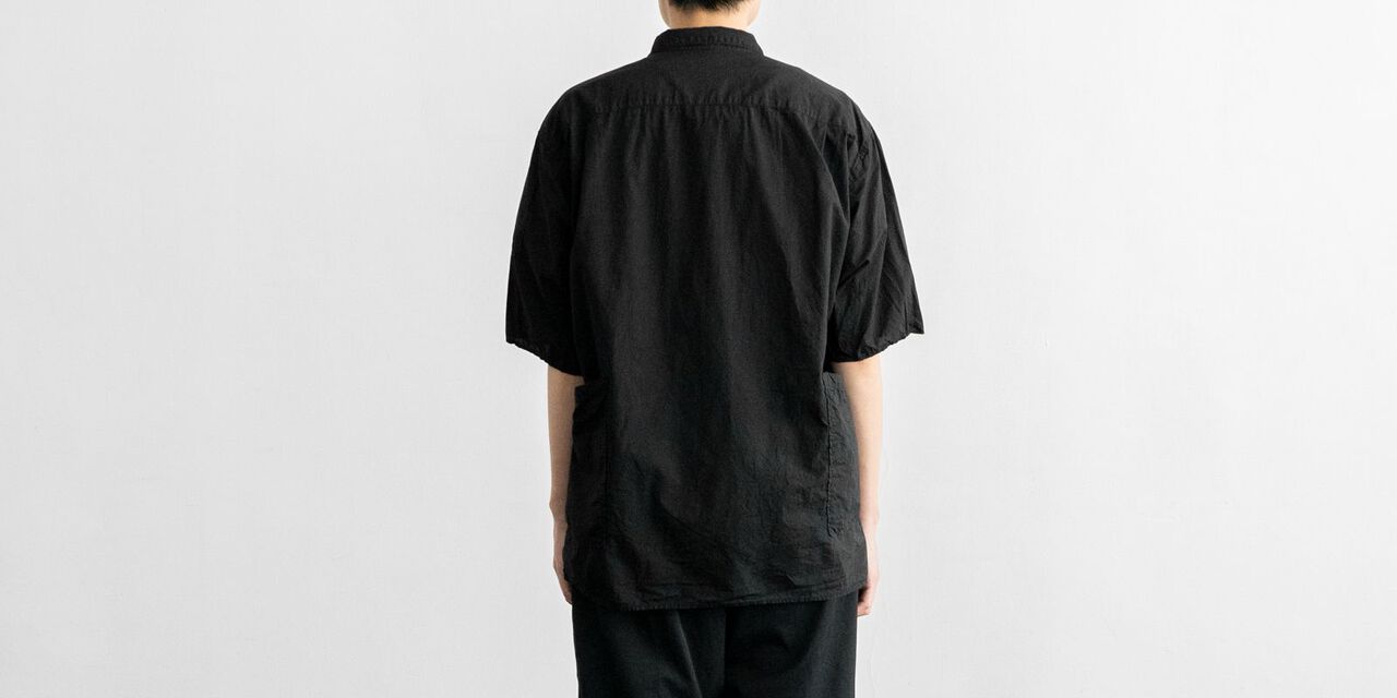 사이드 포켓 셔츠 (염축가공) 블랙 M,Black, large image number 3