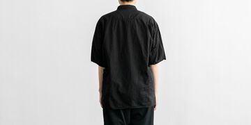 사이드 포켓 셔츠 (염축가공) 블랙 M,Black, small image number 3