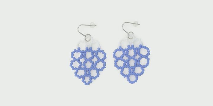 Glass Beaded Earrings Lotus