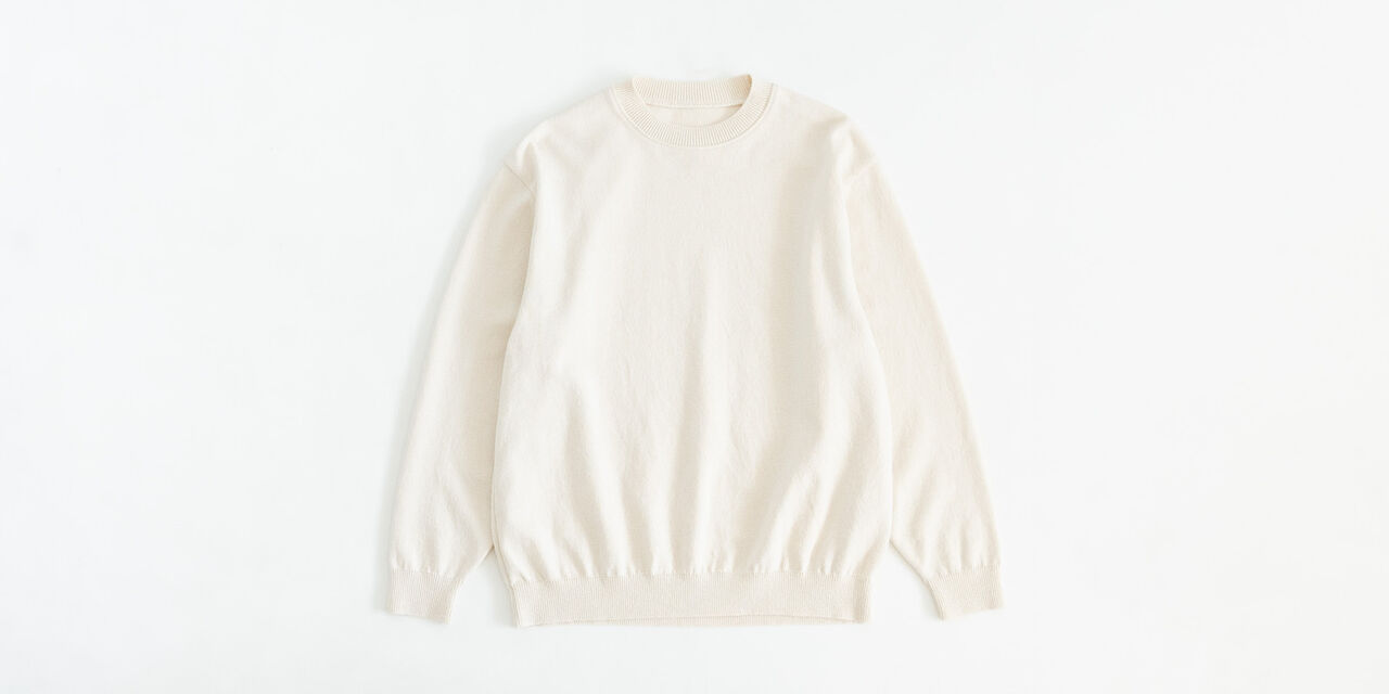 COTTON SWEATER 아이보리 M,Ivory, large image number 0