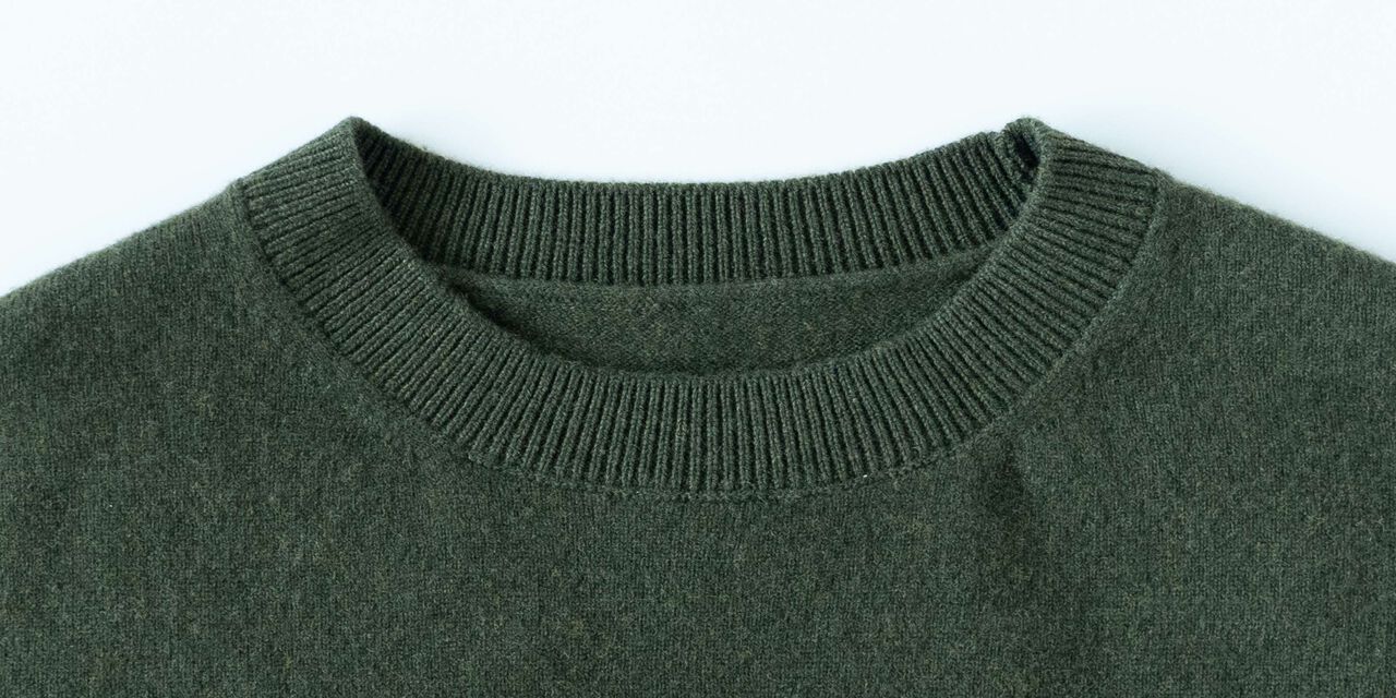 CREW NECK WOOL SWEATER 다크 그린 S,다크 그린, large image number 3