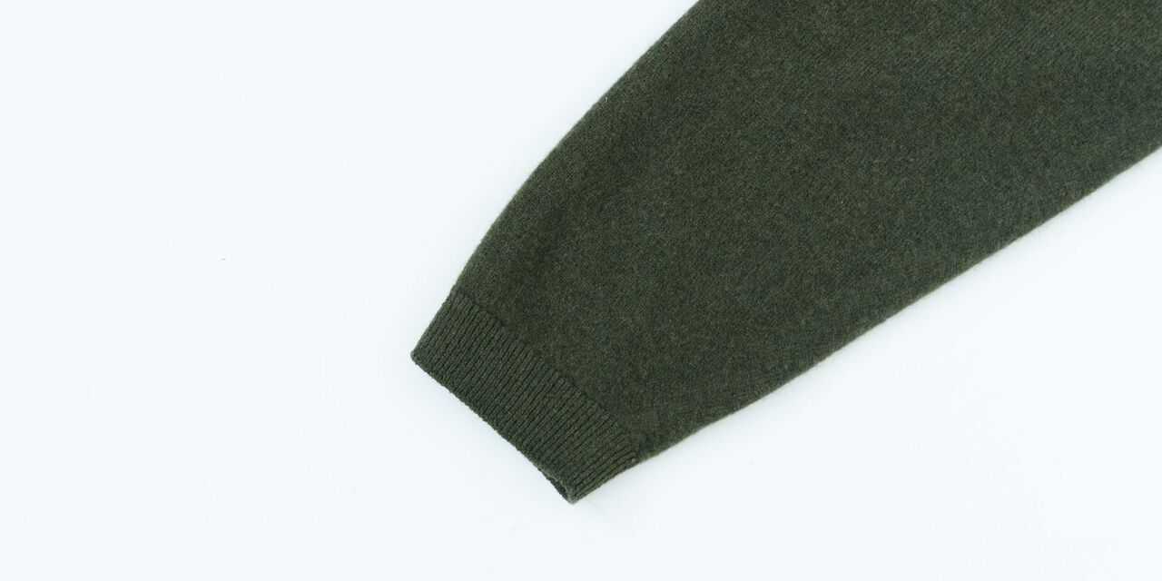 CREW NECK WOOL SWEATER 다크 그린 S,다크 그린, large image number 4