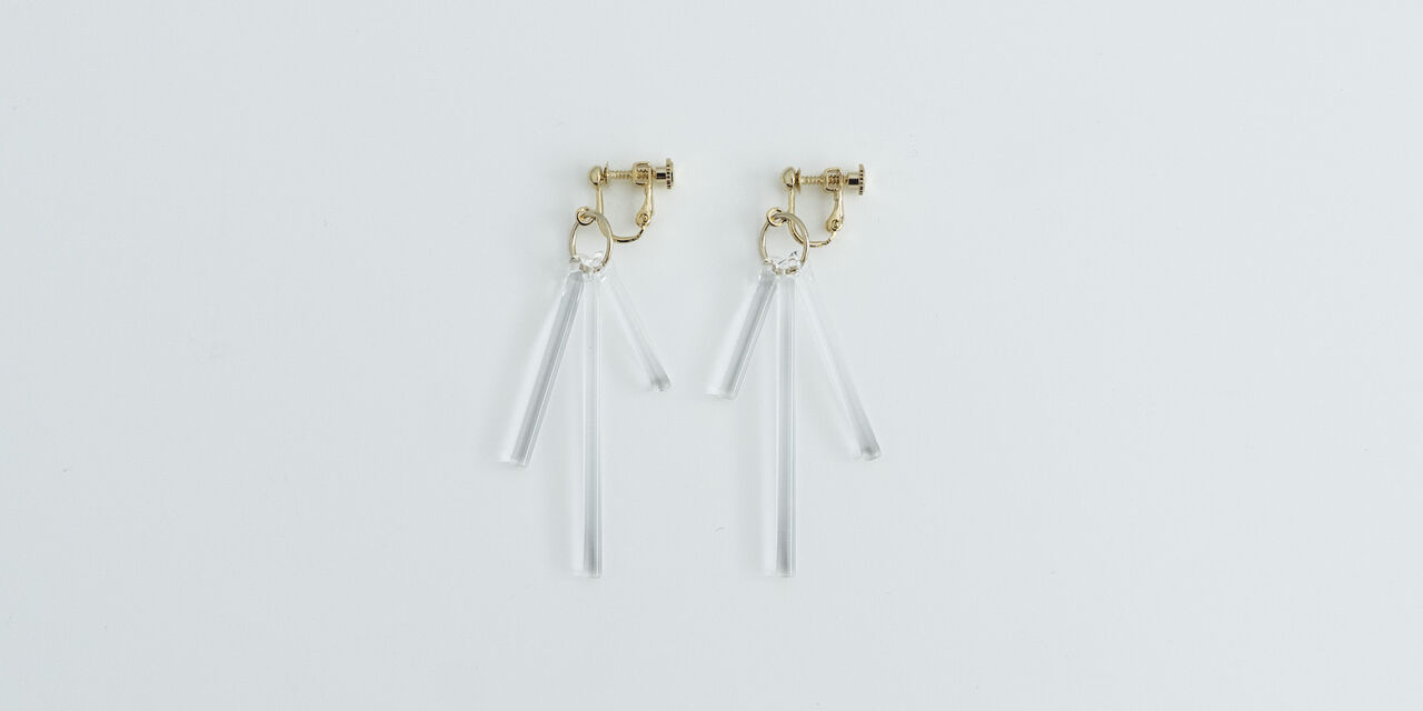 Glass Clip-on Earrings "Kanade",, large image number 1